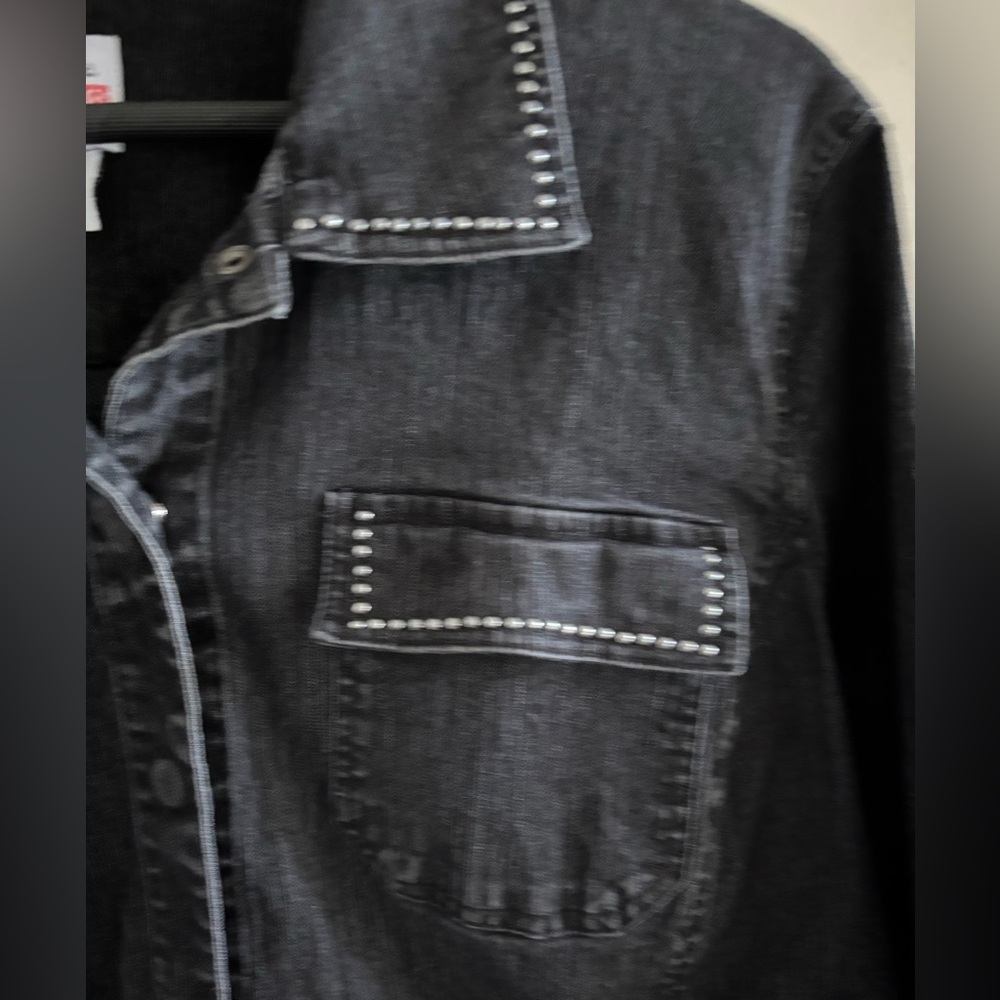 Ruby Rd Studded Black Denim Jacket - Picture 3 of 6